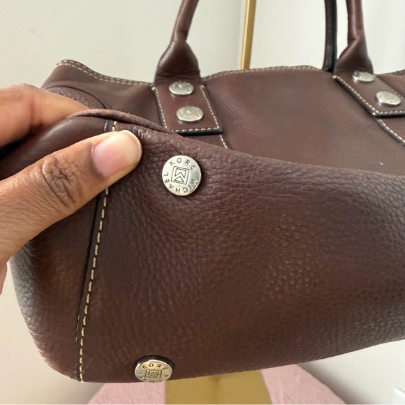 Vintage Michael Kors Royal Hock Brown Pebbled Leather Tote/Satchel - Picture 5 of 9